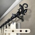Kd Encimera 0.8125 in. Giles Curtain Rod with 66 to 120 in. Extension, Black KD3723422